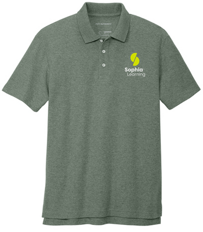 T4G Port Authority® C-FREE ® Cotton Blend Pique Polo - Dark Green Heather