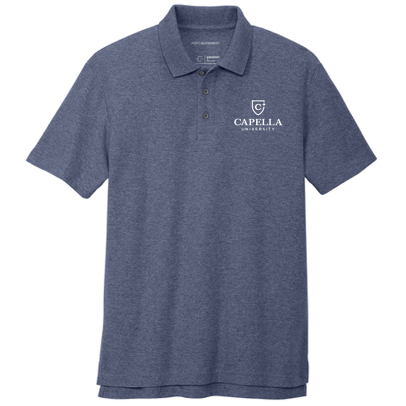 T4G Port Authority® C-FREE ® Cotton Blend Pique Polo - Navy Heather