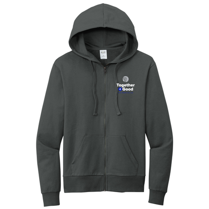 T4G Allmade® Unisex Organic French Terry Full-Zip Hoodie -  Terrain Grey