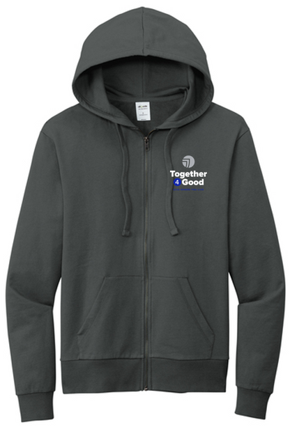 T4G Allmade® Unisex Organic French Terry Full-Zip Hoodie -  Terrain Grey