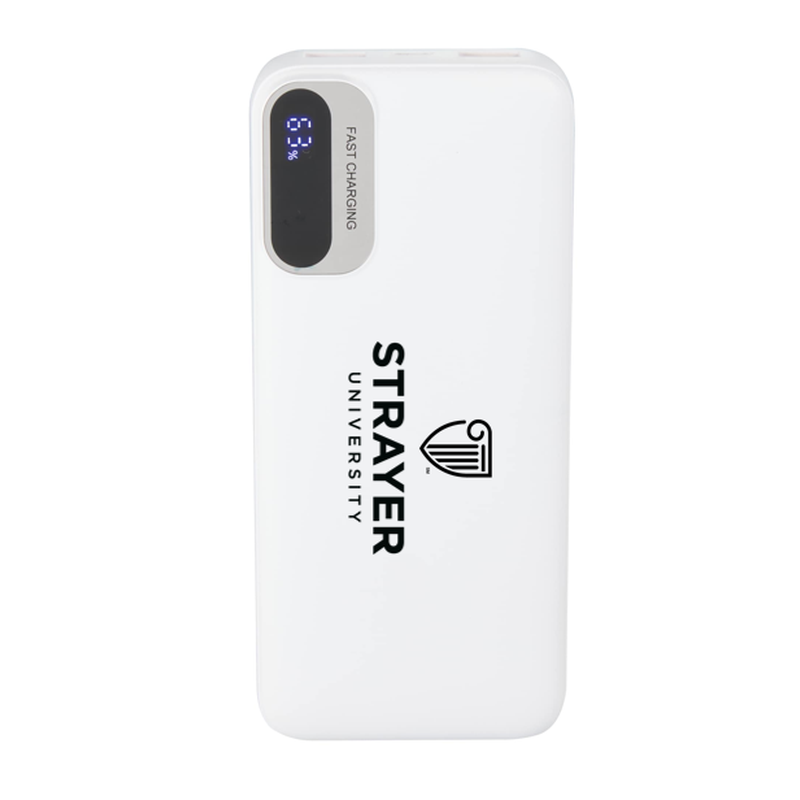 Laptop Power 20,000 mAh PD Power Bank with Integrated Cables - White