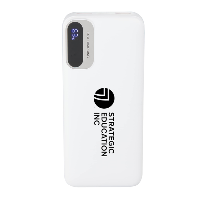 Laptop Power 20,000 mAh PD Power Bank with Integrated Cables - White