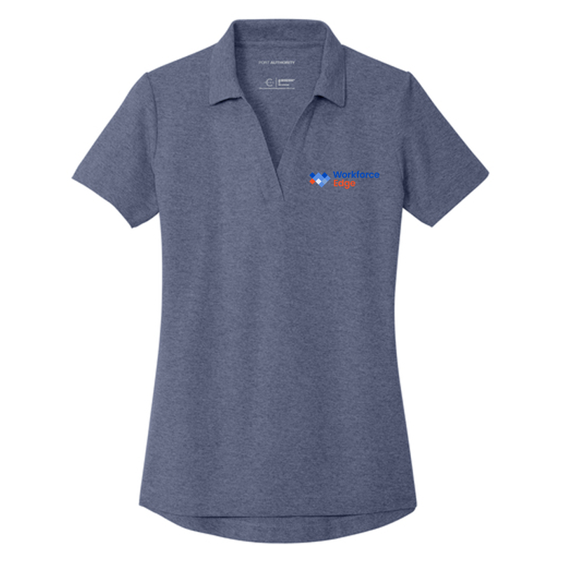 T4G Port Authority® Women's C-FREE® Cotton Blend Pique Polo - Navy Heather
