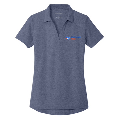 T4G Port Authority® Women's C-FREE® Cotton Blend Pique Polo - Navy Heather