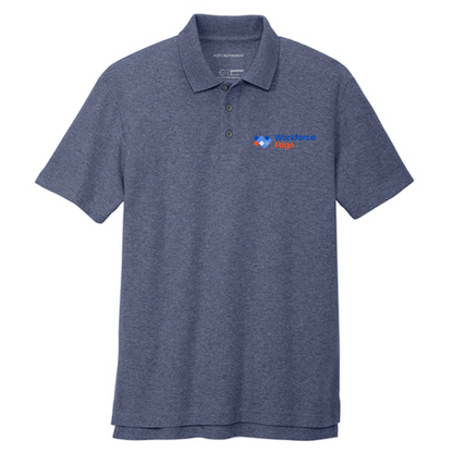 T4G Port Authority® C-FREE ® Cotton Blend Pique Polo - Navy Heather
