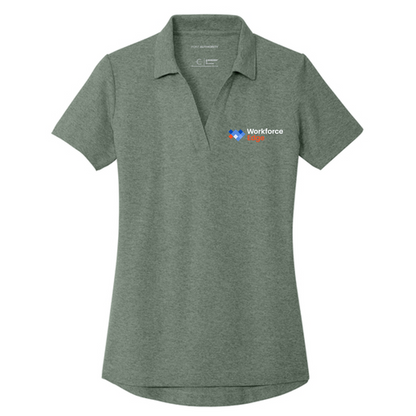 T4G Port Authority® Women's C-FREE® Cotton Blend Pique Polo - Dark Green Heather