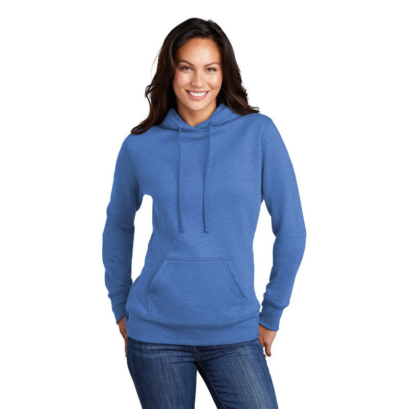 NEW SEI-Port & Company ® Ladies Core Fleece Pullover Hooded Sweatshirt-Heather Royal