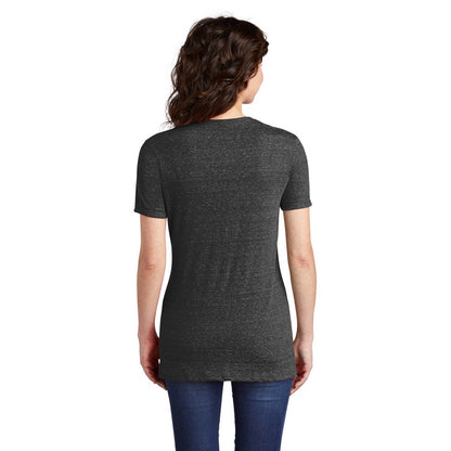 NEW SEI-JERZEES ® Ladies Snow Heather Jersey V-Neck T-Shirt-Black Ink