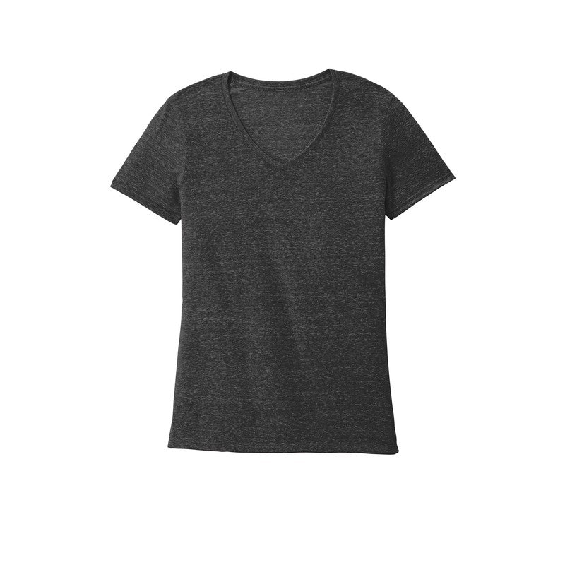 NEW SEI-JERZEES ® Ladies Snow Heather Jersey V-Neck T-Shirt-Black Ink
