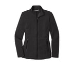 SEI Ladies Collective Striated Fleece Jacket-Deep Black Heather