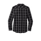 NEW SEI Ladies Everyday Plaid Shirt-Black