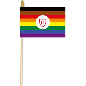 CAPELLA LGBTQ+ Pride Flag 12" X 18"  WITH 24" STICK