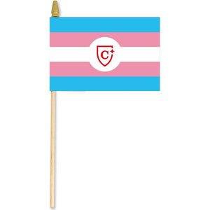 CAPELLA Transgender Pride Flag  12" X 18"  WITH 24" STICK